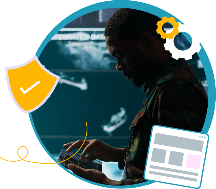 Cybersecurity professional with security interface